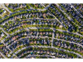 Residential homes stand in this aerial photograph taken above Burnaby, British Columbia, Canada, on Monday, June 3, 2019. The Canada Mortgage and Housing Corp. is scheduled to release housing starts figures on June 10. Photographer: SeongJoon Cho/Bloomberg