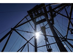 The oil drilling rig stands at the oil and gas field processing and drilling site operated by Ukrnafta PJSC in Boryslav, Lviv region, Ukraine, on Thursday, July 4, 2019. Ukrnafta co-owner, Naftogaz JSC, the largest gas supplier in the country of 42 million people, is seeking funds to accelerate gas purchases ahead of the heating season and a potential disruption of gas transit by Russia's Gazprom PJSC from the start of 2020. Photographer: Vincent Mundy/Bloomberg