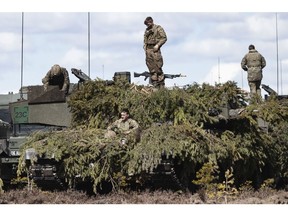 A British Army Challenger 2 main battle tank during the Finnish Army Arrow 22 training exercise, with participating forces from the U.K., Latvia, U.S. and Estonia, in Niinisalo, Finland, on Wednesday, May 4, 2022. Swedes and Finns are increasingly in favor of joining the NATO defense bloc after Russia's invasion of Ukraine, adding pressure on the countries' leaders to change long-standing policies of military non-alignment.