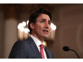 Justin Trudeau speaks during a press conference in Ottawa last week.