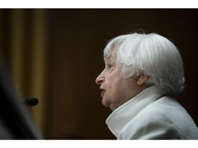 Janet Yellen, US Treasury secretary, speaks during a Senate Finance Committee hearing in Washington, D.C., US, on Tuesday, June 7, 2022. Yellen, worried by the specter of inflation, initially urged Biden administration officials to scale back the $1.9 trillion American Rescue Plan by a third, according to an advance copy of a biography on the Treasury secretary.