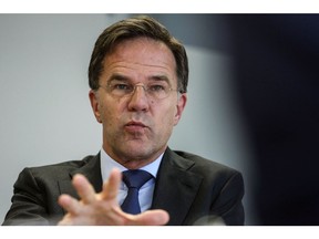 Mark Rutte, Netherlands prime minister, during an interview at the Embassy of the Netherlands in Brussels, Belgium, on Friday, June 24, 2022. Rutte said Italy should take charge of managing the cost of its government debt in financial markets.