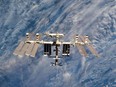 A close-up view of the International Space Station taken by an astronaut in 2011.