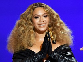 Beyoncé accepts the Best Rap Performance award for "Savage" onstage during the 63rd Annual Grammy Awards at Los Angeles Convention Center on March 14, 2021 in Los Angeles