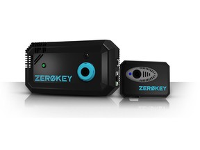 ZeroKey's Power-over-Ethernet (PoE) Quantum RTLS anchor and Universal trackable devices