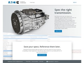 Eaton Cummins Automated Transmission Technologies' online transmission selector guides customers to the ideal transmission choice with a series of questions about their needs.