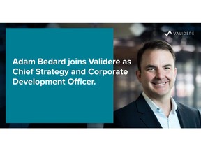 Adam Bedard joins Validere as Chief Strategy and Corporate Development Officer.