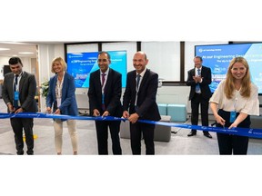 Seen in the picture during the Ribbon Cutting Ceremony (from left to right): Deepanshu Khurana, Embassy of India; Véronique Canceill, Airbus; Amit Chadha, LTTS; Patrice Vassal, Invest in Toulouse; Marie-Eve Rigollet, Airbus