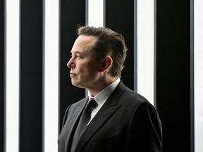 Elon Musk attends the opening ceremony of the new Tesla Gigafactory for electric cars in Gruenheide, Germany, March 22, 2022.