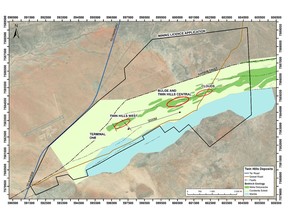 Twin Hills Gold Project Main Mineralized Zones (Bulge, Twin Hills Central, Clouds and Twin Hills West)