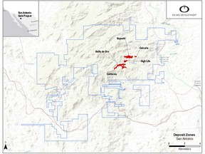 Figure 1: San Antonio Mineral Zones overview map