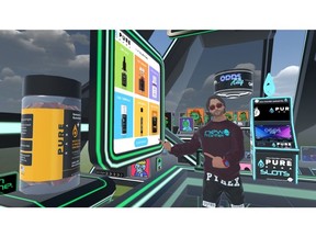Jeff Buesing of New Frontier Presents visits the PureKana Metaverse store