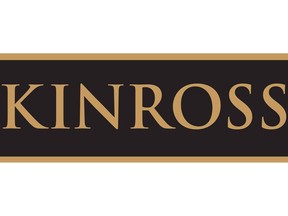 The corporate logo of Kinross Gold Corp. is shown. Kinross Gold Corp. says it has completed the sale of its Russian assets to the Highland Gold Mining group of companies for US$340 million, half of what it had negotiated earlier, after the Russian authorities capped the price.