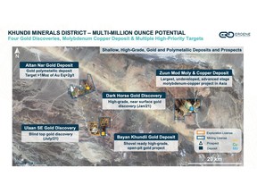 Four Gold Discoveries, Molybdenum Copper Deposit and Multiple High-Priority Targets