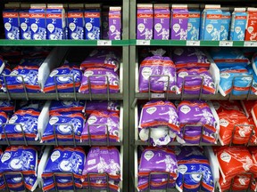 Canadian milk and milk products at a grocery store in Ontario.