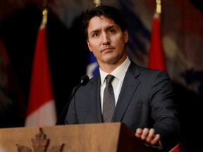 Prime Minister Justin Trudeau during a news conference in Ottawa.