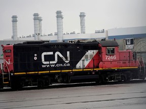 Trains at the CN Rail Brampton Intermodal Terminal.