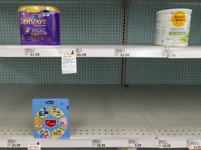 FILE - Baby formula is displayed on the shelves of a grocery store in Carmel, Ind. on May 10, 2022. A bill introduced early June, 2022, would require the Food and Drug Administration to inspect infant formula facilities every six months. U.S. regulators have historically inspected baby formula plants at least once a year, but they did not inspect any of the three biggest manufacturers in 2020.
