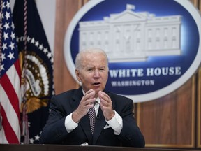 FILE - President Joe Biden speaks during the Major Economies Forum on Energy and Climate in the South Court Auditorium on the White House campus,, June 17, 2022, in Washington. A growing and overwhelming majority of Americans say the U.S. is heading in the wrong direction, including nearly 8 in 10 Democrats, according to a new poll that finds deep pessimism about the economy continues to plague President Joe Biden.
