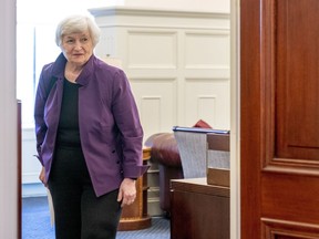 FILE - Treasury Secretary Janet Yellen arrives to meet with Irish Finance Minister Paschal Donohoe at the Treasury Department, Thursday, June 2, 2022, in Washington. Russia is poised to default on its foreign debt for the first time since the 1917 Bolshevik Revolution, further alienating the country from the global financial system amid its war in Ukraine. The country faces a Sunday, June 26, 2022 deadline to meet a 30-day grace period on interest payments originally due May 27. But it likely will take time to confirm a default.