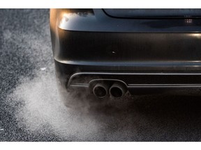 DUESSELDORF, GERMANY - FEBRUARY 22: A car emits exhaust fumes on the A52 on February 22, 2018 in Duesseldorf, Germany. The German Federal Court of Justice (Bundesgerichtshof) in Leipzig is due to rule today whether German cities may impose bans or partial bans on diesel cars in order to bring down emissions levels. While the court is deciding on the measures for Stuttgart and Dusseldorf, the ruling will set an important precedent, especially for Munich, which in 2017 had the highest levels of nitrogen oxides (NO2) of any city in Germany. A total of 70 German cities are struggling to bring down their emissions in order to conform to European Union-mandated levels.