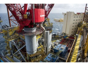 Equipment sits on a deck of the Maersk Invincible rig, operated by Maersk Drilling Services A/S, in the Valhall field in the North Sea off the coast of Stavanger, Norway, on Wednesday, Oct. 9, 2019. The boss of Maersk Drilling is in no rush to make acquisitions because he believes a rout in equity prices for offshore drillers has further to go. Photographer: Carina Johansen/Bloomberg