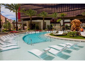 This pool area at Resorts World Las Vegas scored a Gold LEED certification. Photographer: Roger Kisby/Bloomberg