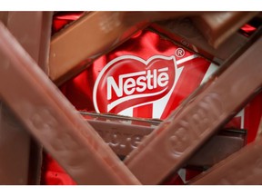 KitKat chocolate bars, manufactured by Nestle SA, arranged in London, U.K., on Monday, July 26, 2021. Nestle report their half-year results on July 29. Photographer: Hollie Adams/Bloomberg