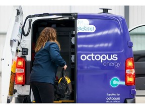 An employee loads tools in to a van at the Octopus Energy Ltd.'s training and R&D centre in Slough, U.K., on Tuesday, Sept. 28, 2021. Octopus, backed by Al Gore's sustainability fund, is helping teach the plumbers to install heat pumps that will play a pivotal role in the U.K.'s strategy to have net-zero emissions by 2050. Photographer: Chris Ratcliffe/Bloomberg