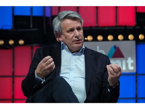 Ben van Beurden, chief executive officer of Royal Dutch Shell Plc, speaks during a session on day two of the Web Summit in Lisbon, Portugal, on Tuesday, Nov. 2, 2021. The Web Summit runs from 1-4 November.
