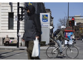 A Royal Bank of Canada (RBC) branch in Montreal, Quebec, Canada, on Thursday, April 28, 2022. Five Canadian banks had their price targets cut an average of 6% at RBC Capital Markets on prospects that escalating macro risks could weigh on profits.