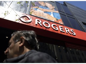 A Rogers store in Montreal, Quebec, Canada, on Monday, May 9, 2022. To close one of Canada's biggest-ever takeovers, Rogers Communications Inc. may need help from an unlikely ally: a rival telecommunications company, Quebecor Inc., led by an outspoken Quebec separatist with a penchant for lawsuits. Photographer: Christinne Muschi/Bloomberg
