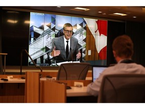 Tiff Macklem speaks via video link at a Bank of Canada press conference in Ottawa on July 13, 2022.