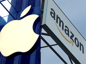 Amazon-Aktien stiegen am Freitag um bis zu 12 Prozent, ihre größte Bewegung seit dem 4. Februar, während Apple um 3,6 Prozent zulegte.