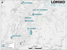 Figure 1 – New Lomiko Claims in relation to La Loutre