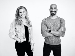 Clearco co-founders Michele Romanow, left, and Andrew D' Souza, right.