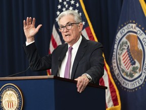 Federal Reserve Chairman Jerome Powell speaks during a news conference at the Federal Reserve Board building in Washington, Wednesday, July 27, 2022.