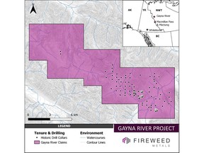 Map 1: The Gayna River Project, Northwest Territories, Canada.
