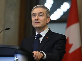 Minister of Innovation, Science and Industry Francois-Philippe Champagne participates in an announcement, on Parliament Hill in Ottawa, on Thursday, June 16, 2022. The House of Commons committee on industry and technology will hold a meeting today to discuss the recent Rogers outage.THE CANADIAN PRESS/Justin Tang