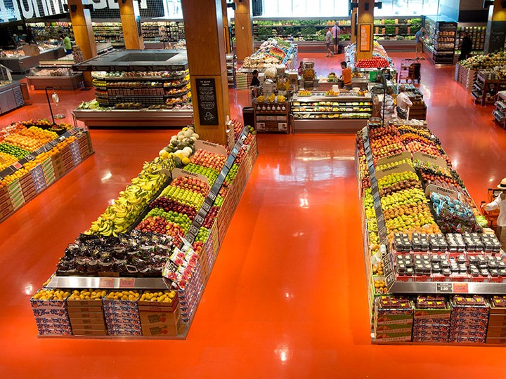  People shop in the produce section at Loblaws at Maple Leaf Gardens in Toronto.