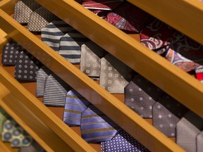 Ties at the Ermengildo Zegna boutique at the flagship Harry Rosen store in Montreal.