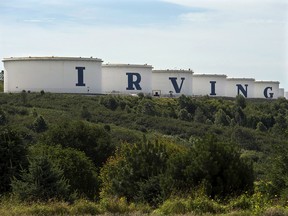 Storage tanks at the Irving Oil refinery in Saint John, N.B.