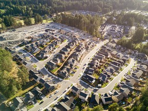 Homes under construction in the Langford suburb of Victoria, B.C.
