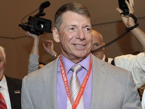 FILE - WWE Chairman and Chief Executive Officer Vince McMahon is pictured at the Connecticut Republican Convention in Hartford, Conn., May 21, 2010. In a brief statement issued by the company Friday, July 22, 2022, McMahon said he is retiring as WWE's chairman and CEO. He noted that he remains its majority shareholder.