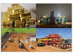 Pictured: Dorè Bars from Buckreef Gold, Buckreef Gold 360 tpd Processing Plant at Night, Buckreef Gold Drill Rig in Northeast Extension, CIL Tank Construction at 1,000+ tpd Plant at Buckreef Gold