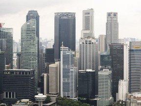 The skyline of Central Business District in Singapore, on Monday, May 16, 2022. Singapore is scheduled to release its first-quarter gross domestic product (GDP) figures on May 19. Photographer: Ore Huiying/Bloomberg