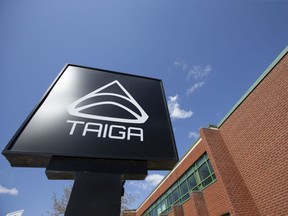 Signage outside a Taiga Motors Corp. facility in LaSalle, Quebec.