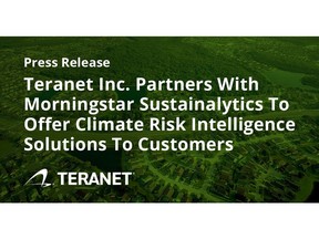 Teranet Inc., Canada's leader in the delivery and transformation of statutory registry services, platform modernization and business intelligence solutions, announced today that it has partnered with Morningstar Sustainalytics, a leading global provider of ESG research, ratings, and data.
