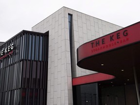 A photograph of The Keg Steakhouse and Bar is shown at Sherway Gardens mall in Toronto on Tuesday, January 23, 2018.