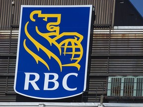 The RBC Royal Bank of Canada logo is seen in Dartmouth, N.S. on Tuesday, April 2, 2019.
